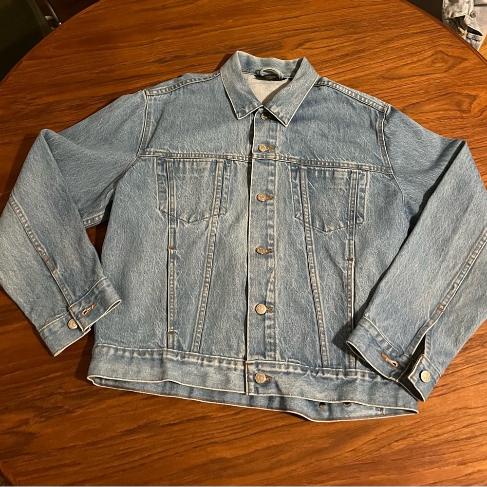 Vintage J. Crew Denim Jean Jacket Mens Medium USA Made Green Label